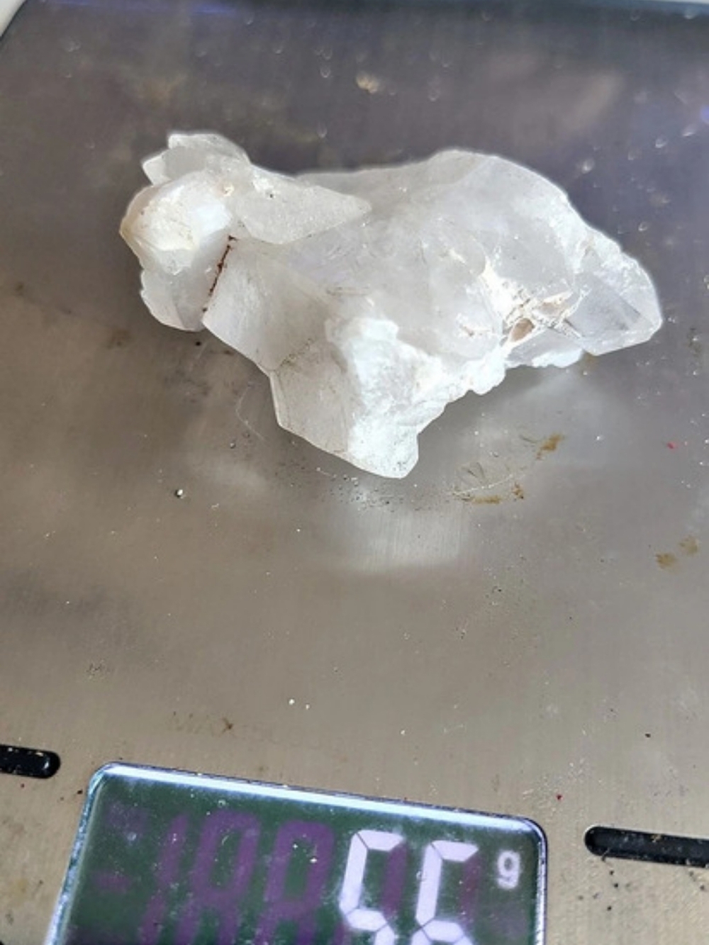 56-gram raw clear quartz crystal cluster